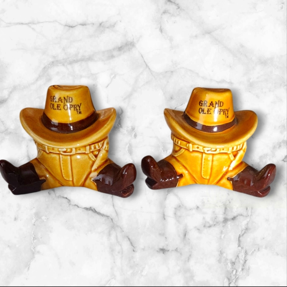Grand Ole Opry Cowboy Hat and Boots Salt & Pepper Shakers- Made In Japan